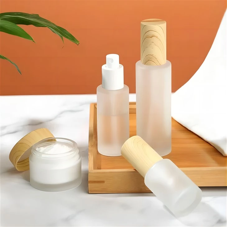Cosmetische glazen verpakkingen